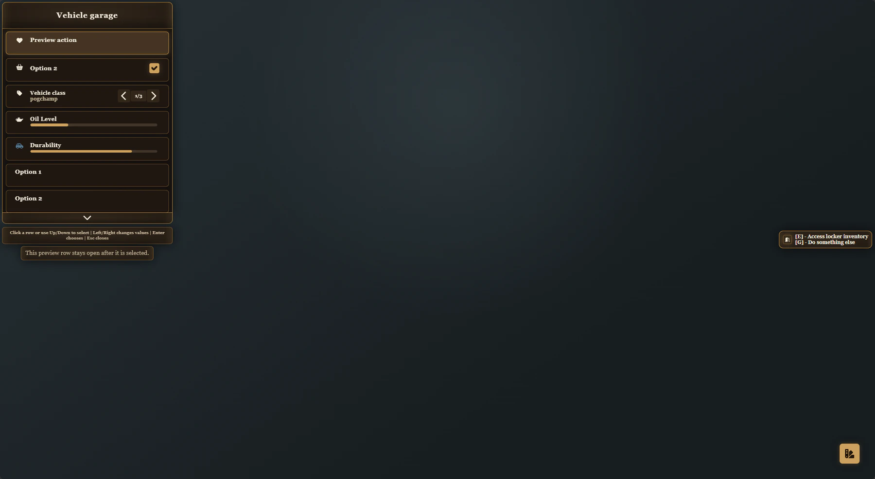 Heritage OX interface preview showing the redesigned list menu.