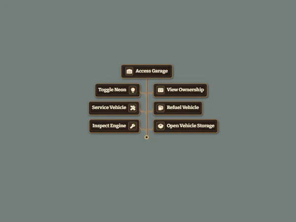 Heritage OX interface preview showing the matching compact ox_target menu.