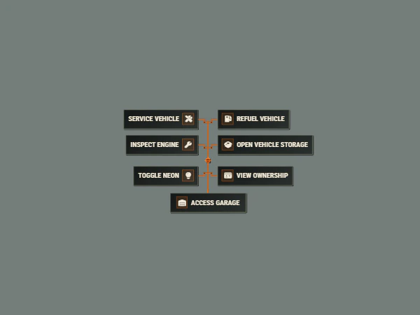 Ironclad OX interface preview showing the matching compact ox_target menu.