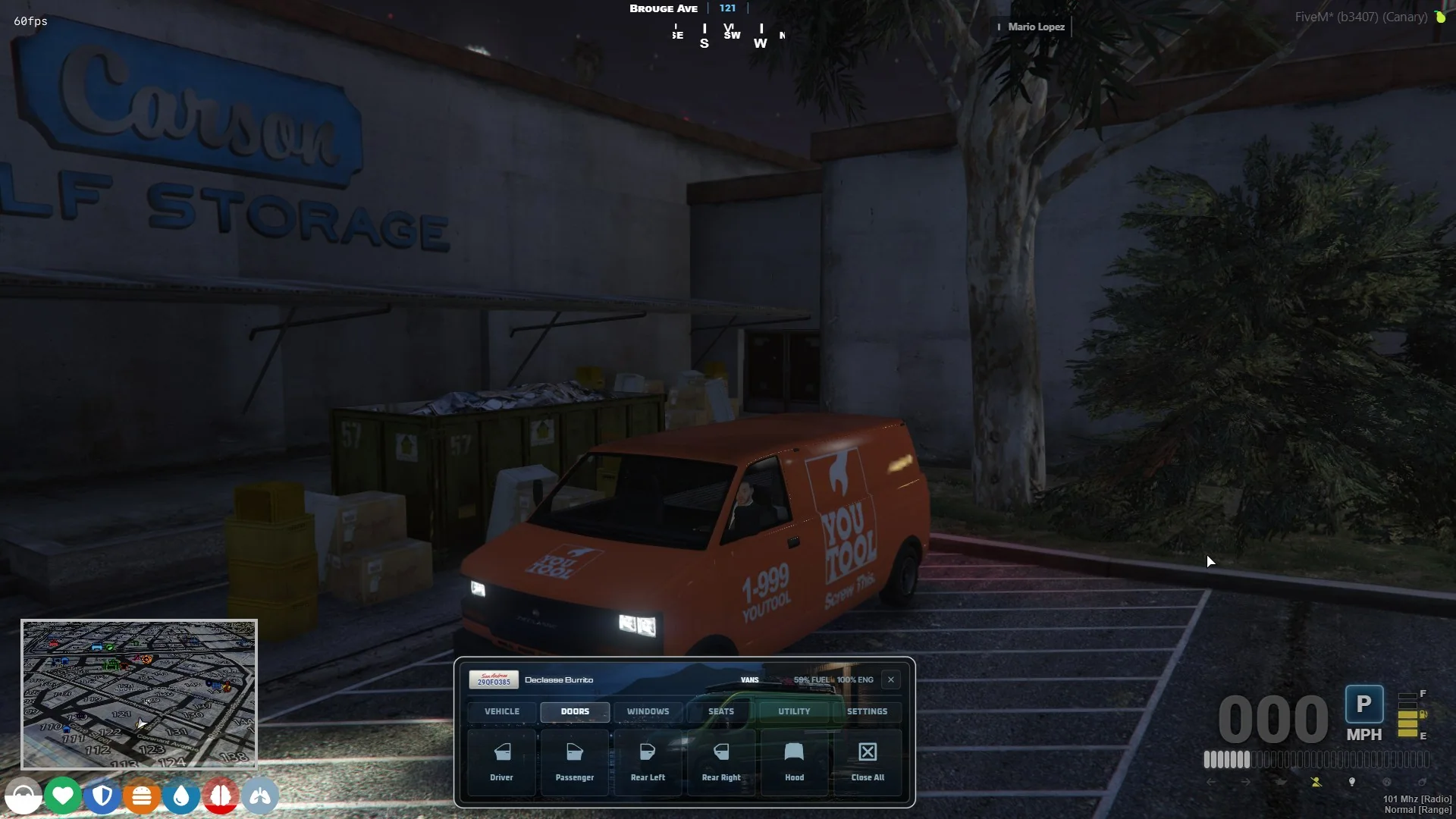Touchscreen door controls open in a Declasse Burrito van.