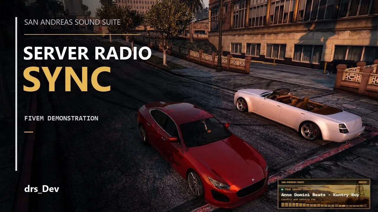 Video poster for the San Andreas Sound Suite synchronized Server Radio demonstration.